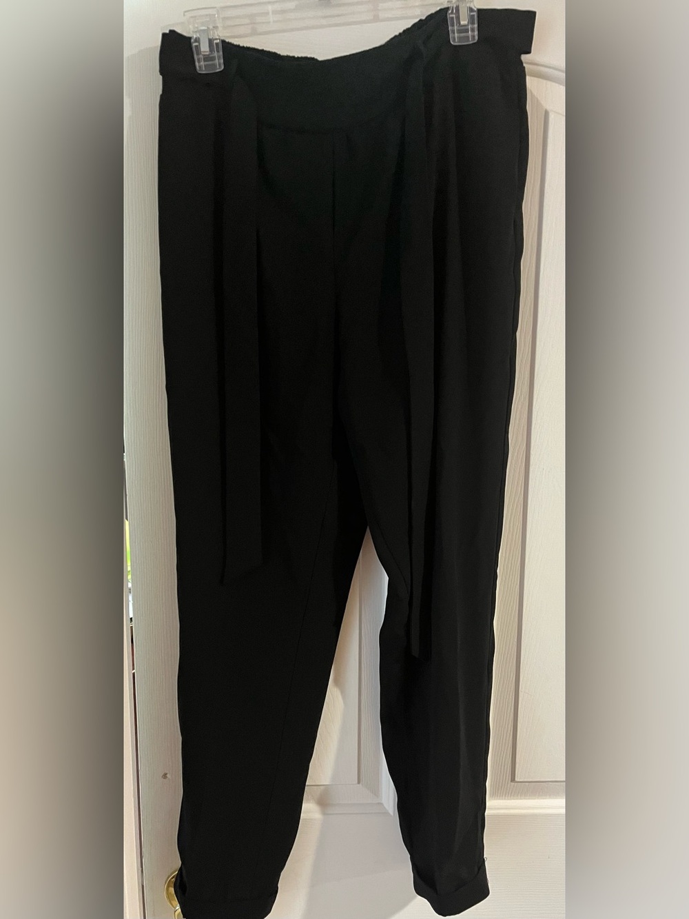 Heart soul High-Rise Black Tie-Waist Tapered Pants